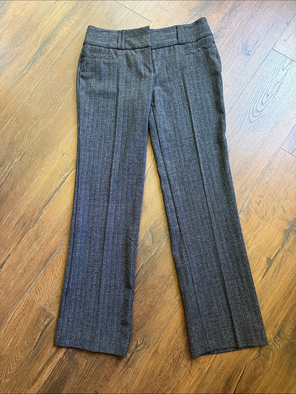 BCX Dark Gray Pinstripe Dress Pants